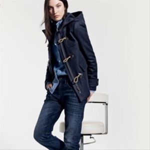 J. CREW Melton Wool Duffle Hooded Jacket